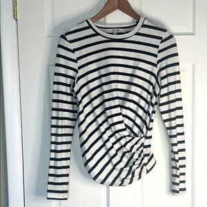 Joes Jeans Twist Wrap Striped Top - Small